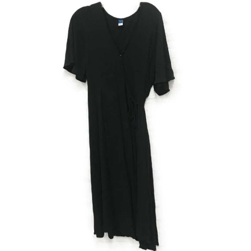 Savings Event Black Dress Casual Midi By Old Navy, Size: L