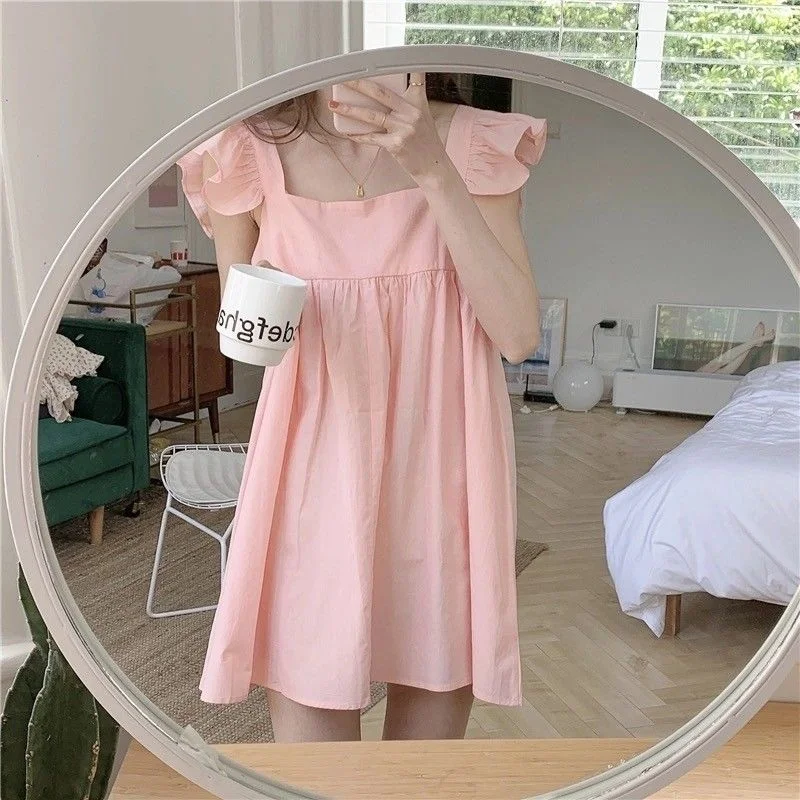 Limited Stock KittenAlarm - Issy Pocketed Ruffle Babydoll Dress - Coral - FINAL SALE