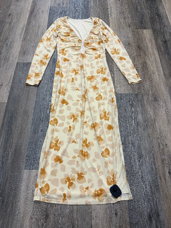 Overstock Sale Floral Print Dress Party Long Abercrombie And Fitch, Size S