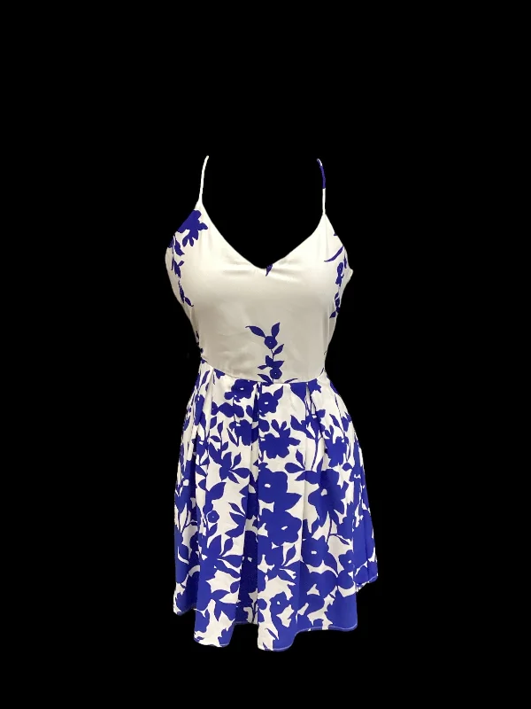 Price Cut Blue Dress Casual Midi Pink Owl, Size M