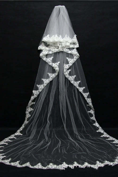 Limited Time Discount 3 Meter Lace Embroidered Romantic Bridal Veil