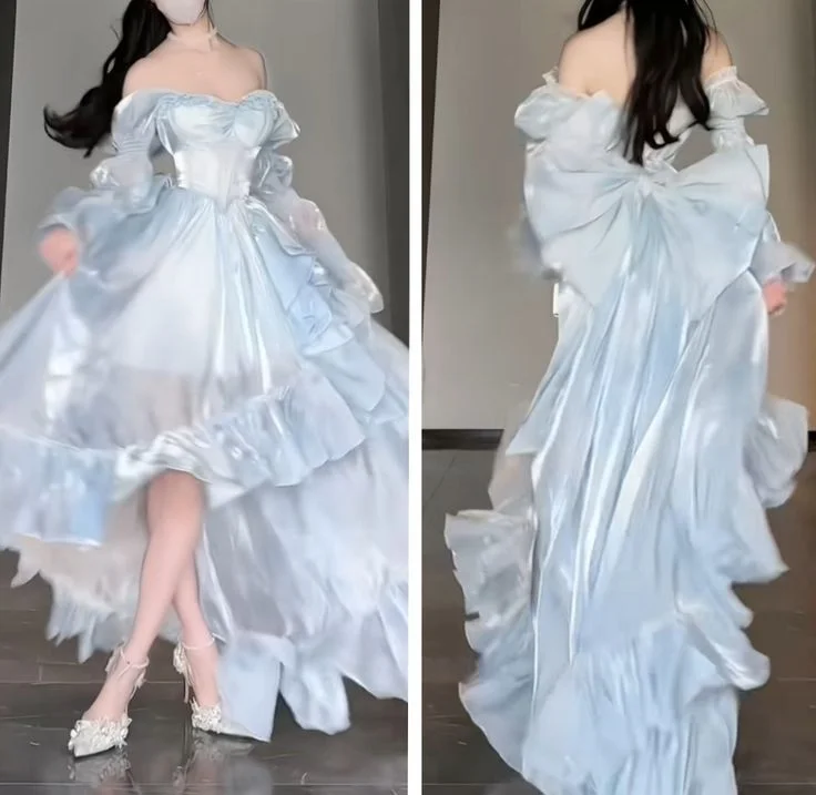Crazy Deals Light Blue Sweetheart A-Line Off Shoulder Long Party Dress Birthday Dress, DP4484 Crazy Deals Light Blue Sweetheart A-Line Off Shoulder Long Party Dress Birthday Dress, DP4484