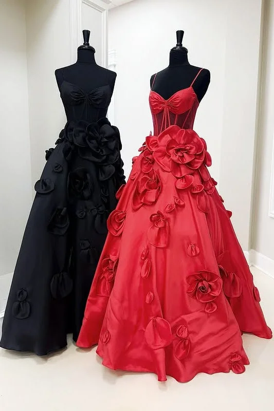 Inventory Reduction Sheer Empire Sleeveless Satin A-Line Floral Prom Dress