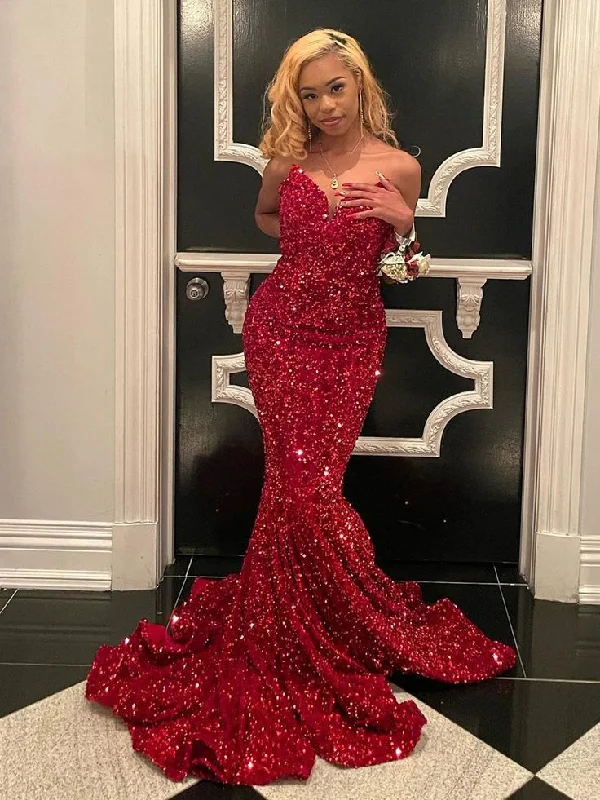 Limited Stock SWEETHEART NECK SEQUINS PROM DRESS