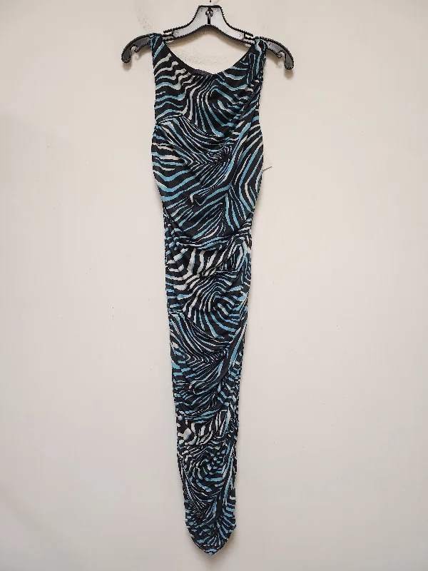 Blowout Sale Black & Blue Dress Casual Midi Rachel Zoe, Size M