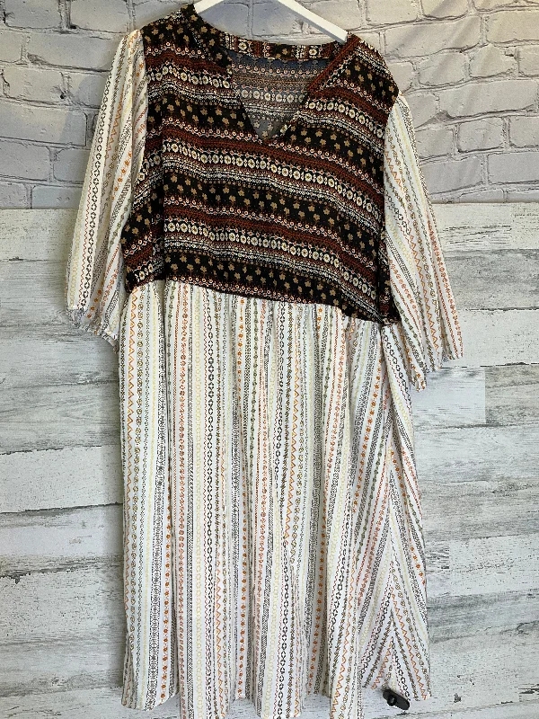 Inventory Reduction Multi-colored Dress Casual Midi Clothes Mentor, Size 4x