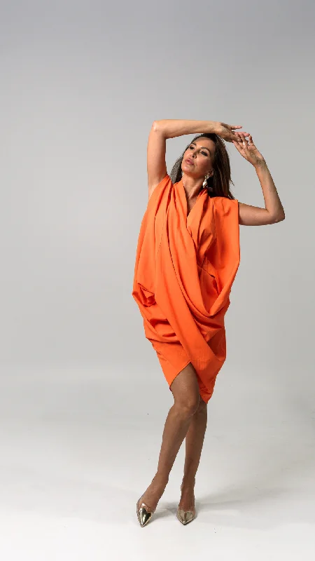 Great Bargains Amy "Tummy Hidden" Dress - Orange