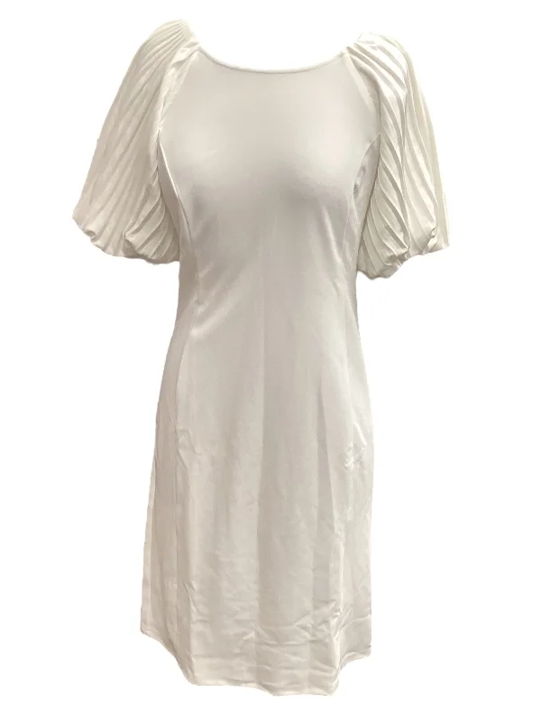Weekend Deal White Dress Casual Midi Nina Leonard, Size M
