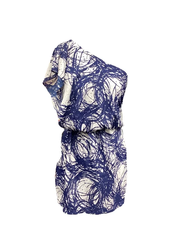 Limited Availability Blue & White Dress Casual Midi City Triangles, Size M