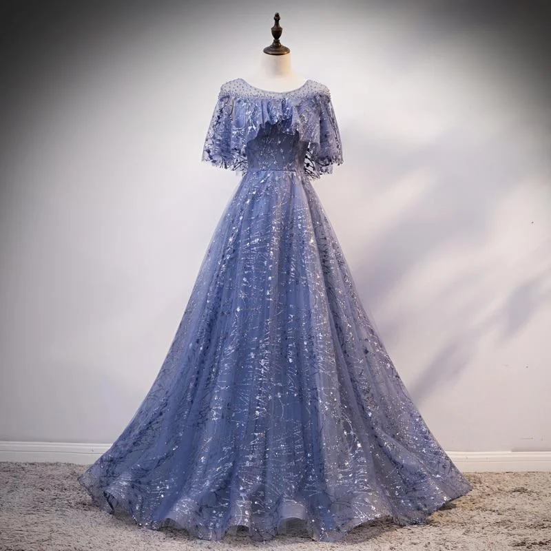 Loyalty Reward Blue Elegant A-Line Long Prom Dress Evening Gown Graduation Dress, DP2077 Loyalty Reward Blue Elegant A-Line Long Prom Dress Evening Gown Graduation Dress, DP2077