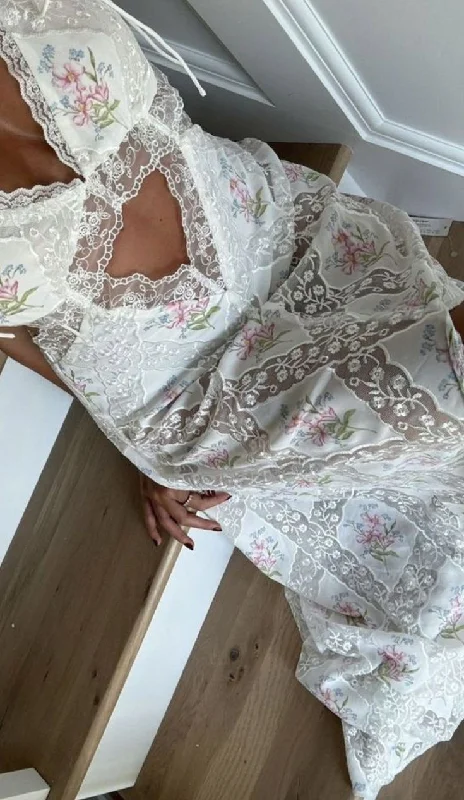 Instant Savings Elegant V Neck Floral Lace Sheatn Long Party Dress Fashion Summer Dress, DP4536
