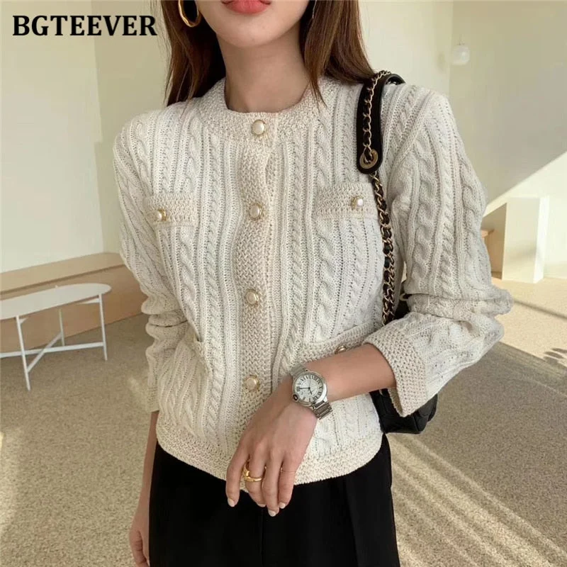 Discount Deals Awakecrm Christmas Gift BGTEEVER Elegant Women O-neck Knitted Cardigans Single-breasted Slim Twisted Sweater Female Autumn O-neck Outwear Tops Discount Deals Awakecrm Christmas Gift BGTEEVER Elegant Women O-neck Knitted Cardigans Single-breasted Slim Twisted Sweater Female Autumn O-neck Outwear Tops