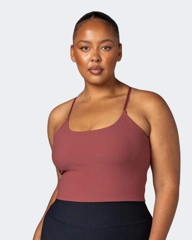 Instant Discount Summertime Rib Cropped Tank - Maple