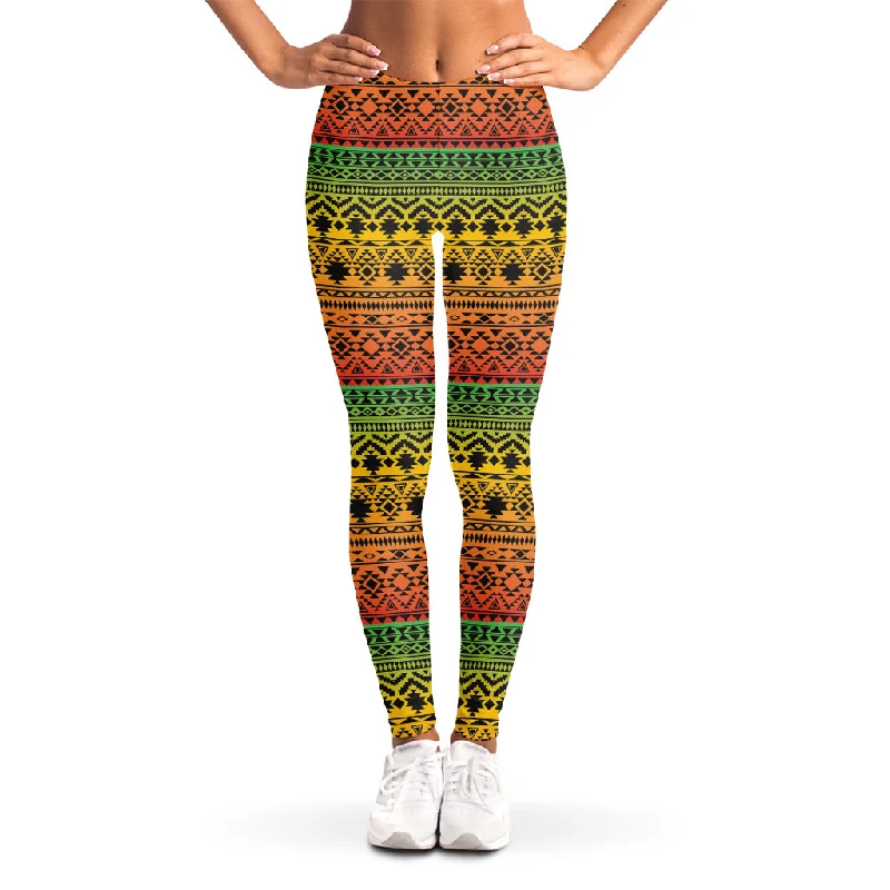 Midnight Sale Rasta Tribal Pattern Print Women's Leggings