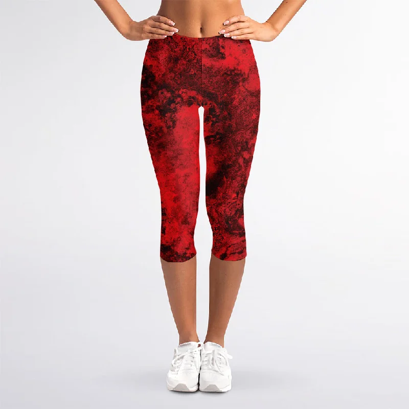 Low Prices Red Blood Print Women's Capri Leggings