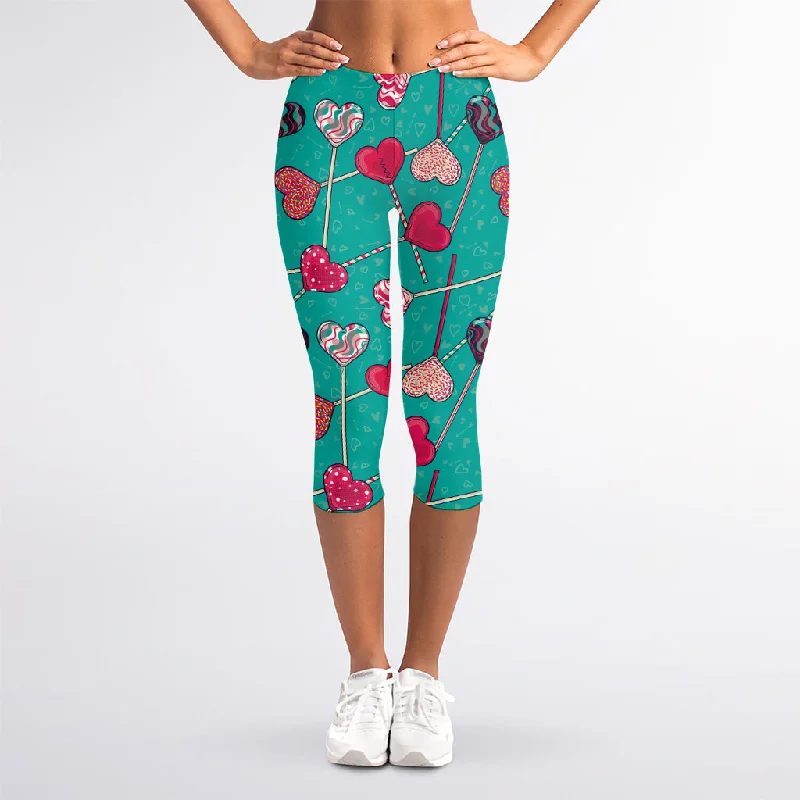 Lowest Price Retro Lollipop Pattern Print Women's Capri Leggings