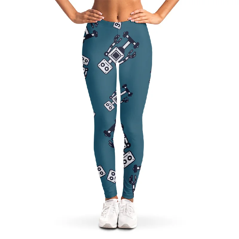 Big Savings Robot Servant Pattern Print Women's Leggings