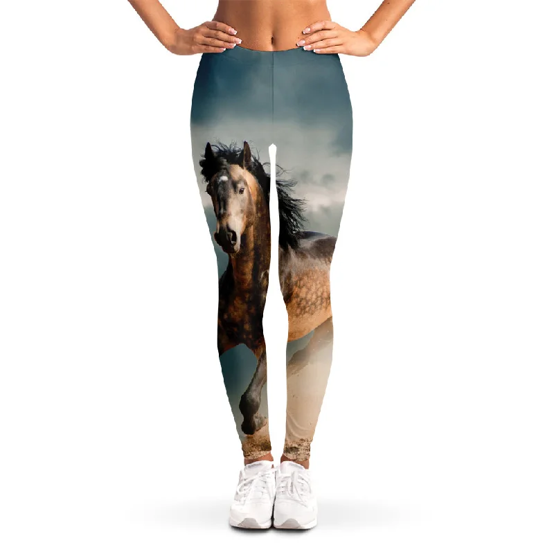 Bargain Prices Running Wild Stallion Horse Print Women's Leggings