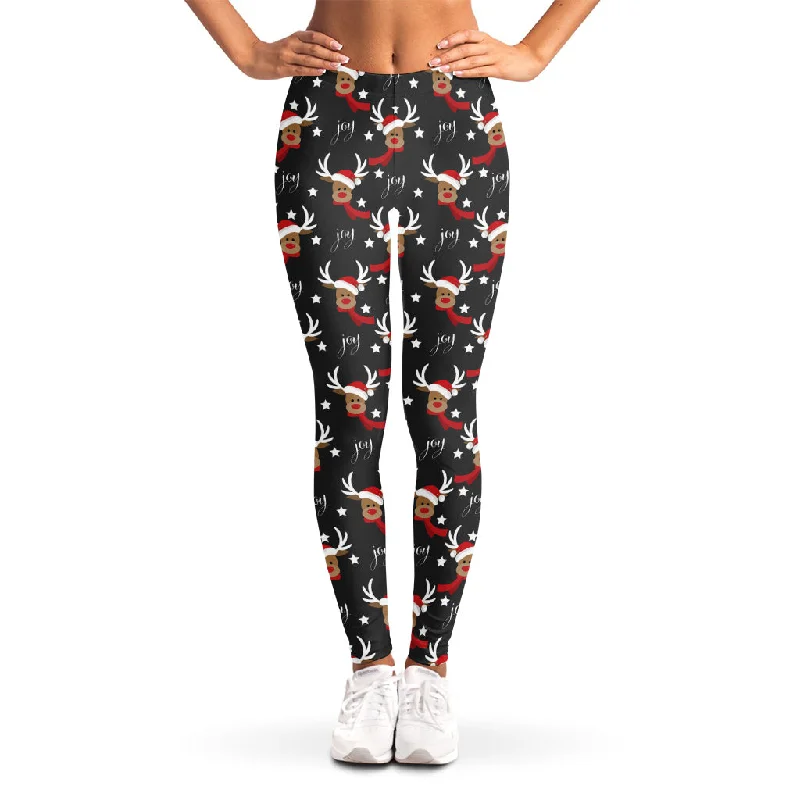 Year-End Sale Santa Claus Deer Pattern Print Women's Leggings