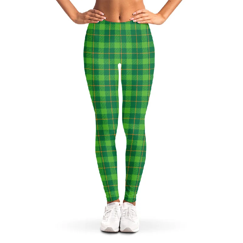 Don't Wait Shamrock Tartan St. Patrick's Day Print Women's Leggings