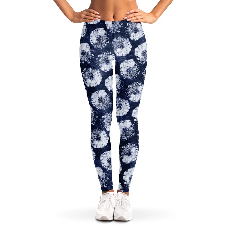 Inventory Reduction Shibori Motif Pattern Print Women's Leggings