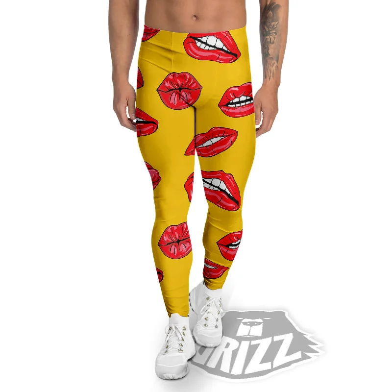Special Savings Wet Lips Print Pattern Men's Leggings