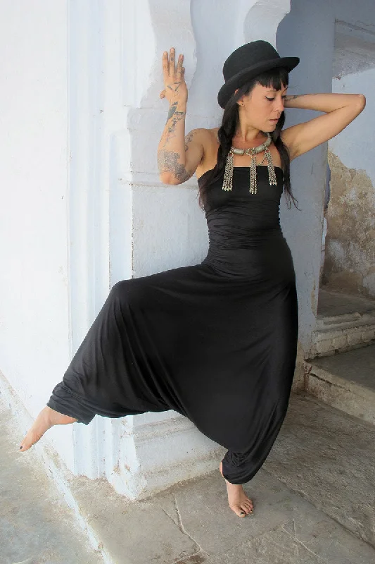 Daily Deals Strapless Black Harem Jumpsuit